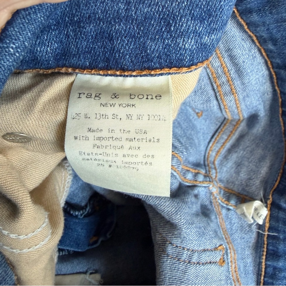 Rag and Bone Jeans Justine Sz 28 Wide Leg Blue Denim Stretch Preppy READ - Picture 11 of 15